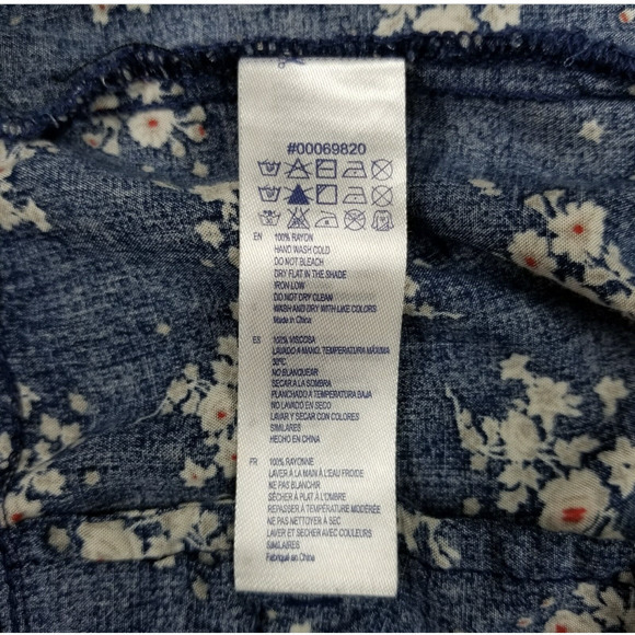 EUC‎ Forever 21 Blue Floral Size 31 Shorts with Pockets Drawstring Waist - Picture 10 of 16